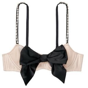 Victoria's Secret Dream Angels Pushup Bra Rhinestone Large Bow Gemstone Size 32D